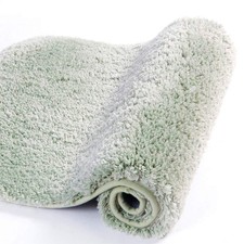 Walensee 24x48 Pale Green Shaggy Bath Mat Rug - Soft, Absorbent, Non-Slip