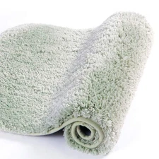 Walensee 24x48 Pale Green Shaggy Bath Mat Rug - Soft, Absorbent, Non-Slip