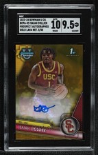 2023 Bowman U Chrome Gold Lava Refractor 3/50 Isaiah Collier SGC 9.5 Auto 0q21
