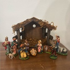 Vintage Nativity Set Scene Creche Stable Included Made in Italy 11 Pieces