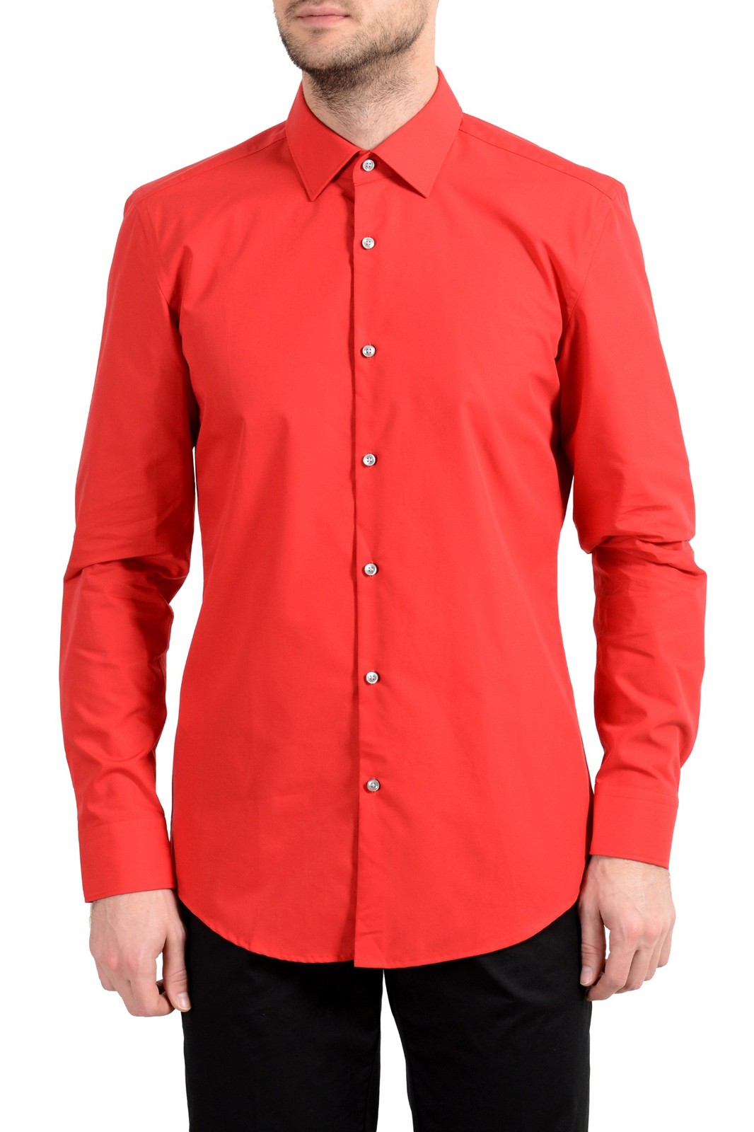 Hugo Boss C-Jenno Мужская тонкая красная рубашка с длинным рукавом US 1575 IT 40 12690₽