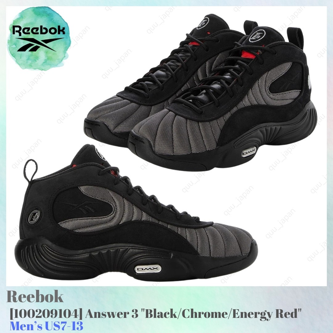 Reebok Answer 3 Black Chrome Energy Red 100209104 Men's US7-13 NEW