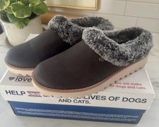 Womens Skechers Bobs Keepsakes Lite Slippers Cozy Blend Black Size 7.5