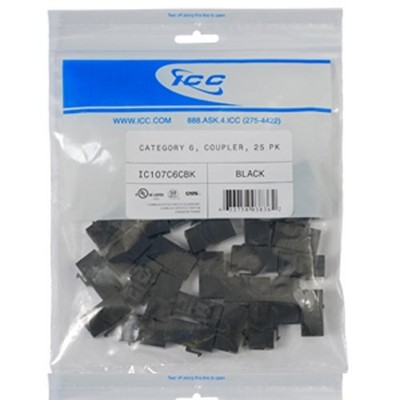 ICC CAT6 RJ45 Keystone Coupler for HD Style (ic107c6cbk)
