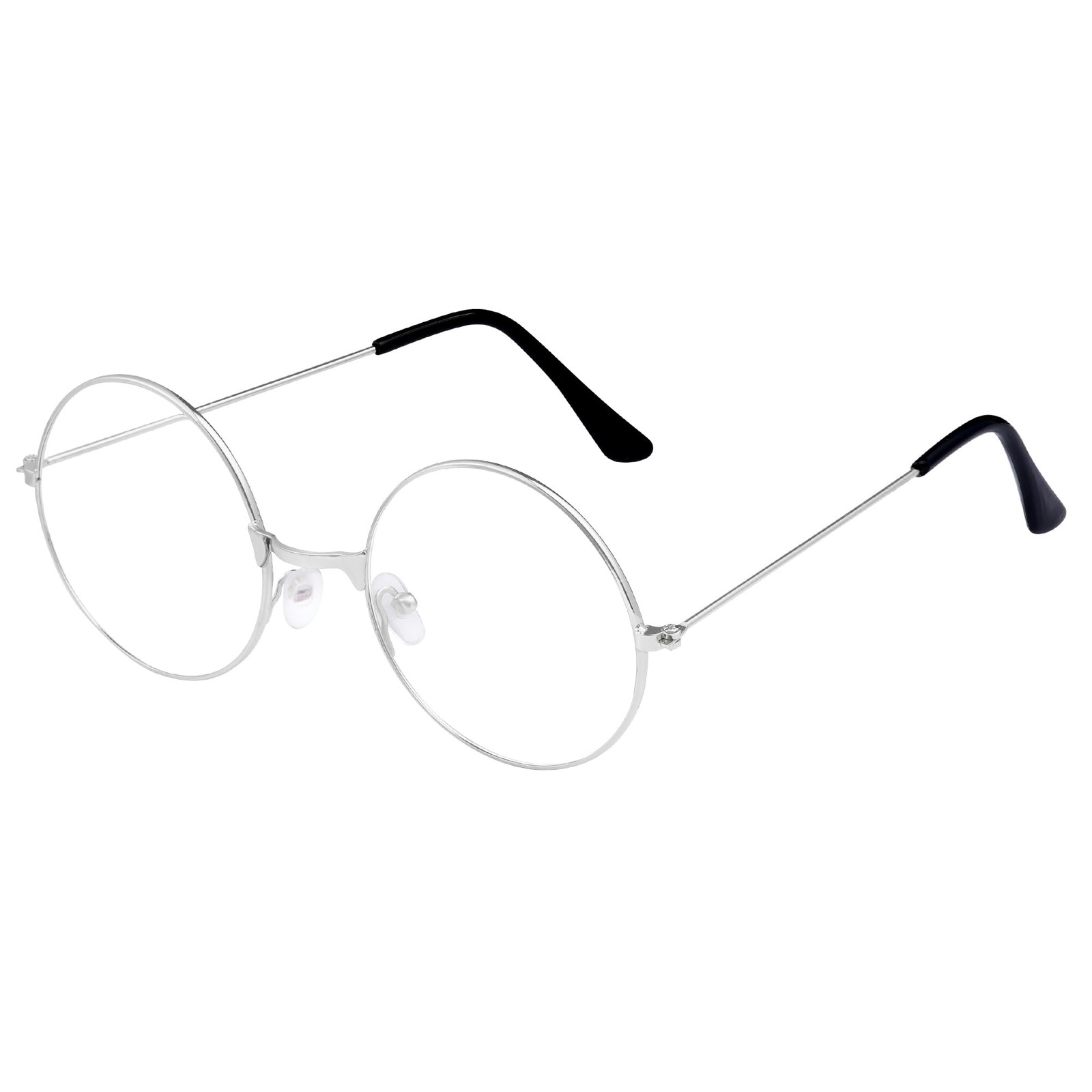 Hmxpls Fake Round Glasses, Circle Costume Glasses, Metal Frame Clear Lens Non...
