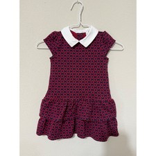 Janie and Jack Girls Floral Drop Waist Jacquard Dress Very Cherry Floral Size 4