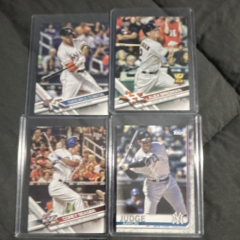 Topps 2020 MLB Baseball Card Lot (4) Stanton Bregman Seager Judge #32 #364