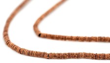 Copper Patterned Gear Beads 2mm Heishi 24 Inch Strand
