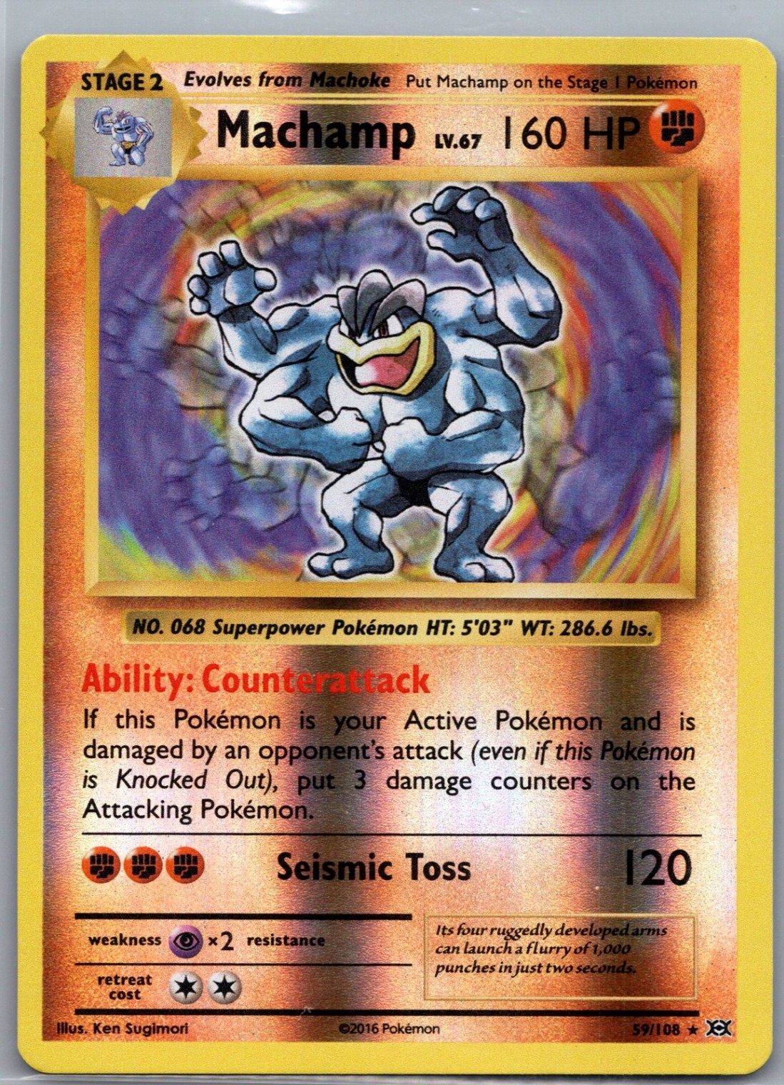 Machamp 59/108 Reverse Holo XY - Evolutions - Pokemon Card - NM