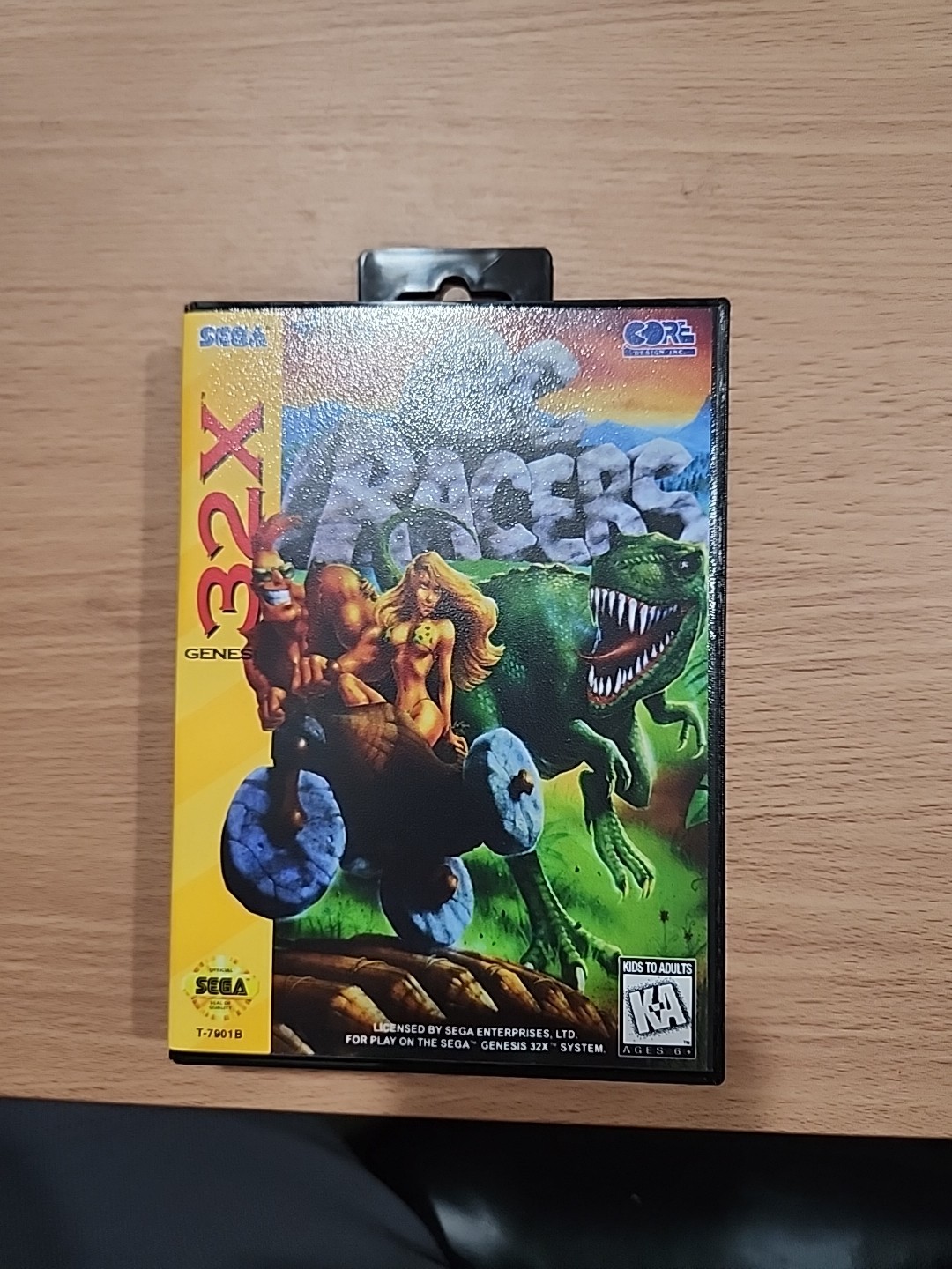 BC Racers (Sega 32X, 1995) Authentic Game Cartridge, CIB (reproduction case)