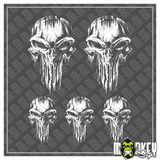 5 teilg. RC Crawler Drifter Aufkleber Set Punisher weiss Sticker f&uuml;r Modellbau
