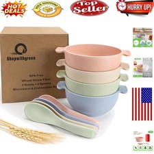 Unbreakable Wheat Straw Kids Bowl Set - Safe, Durable, and Easy to Clean