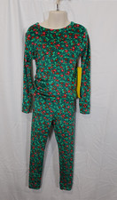 Cat  Jack Comfortable Size 6 Snug Fit Green Floral Pajama Set for Girls