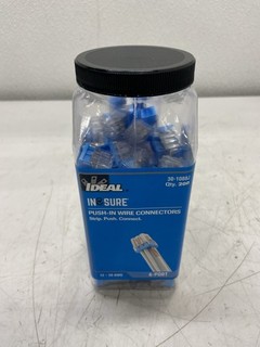 Box of 6 Ideal In Sure Push In Wire Connector 88 6 Port Blue Jar 200 ct 30 1088J