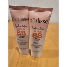 2 tubs -Purlisse Ageless Glow Serum BB Cream SPF 40 Full Size 40ml New Sealed