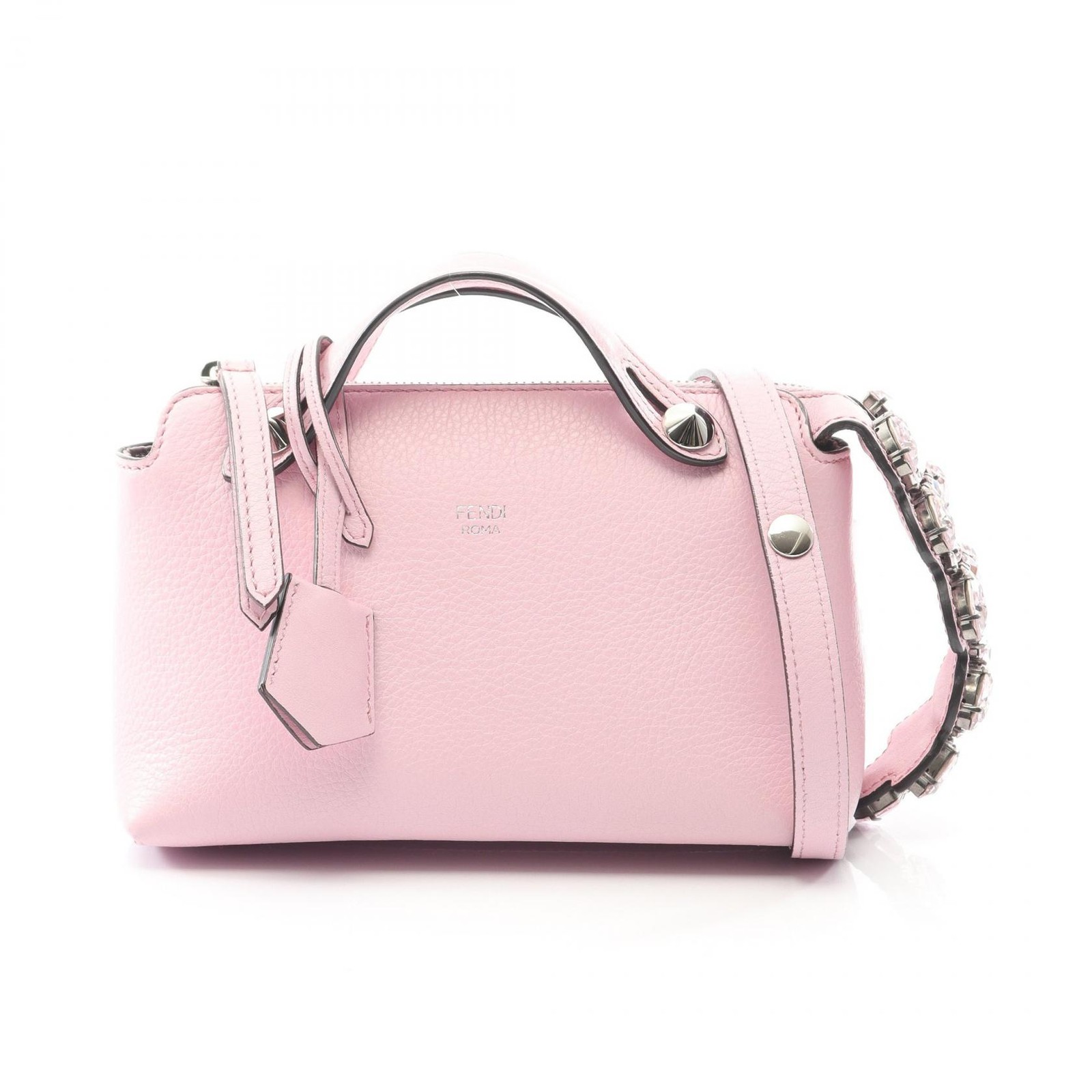 FENDI Mini by the way shoulder crossbody Handbag 8BL135 leather Pink Used Women