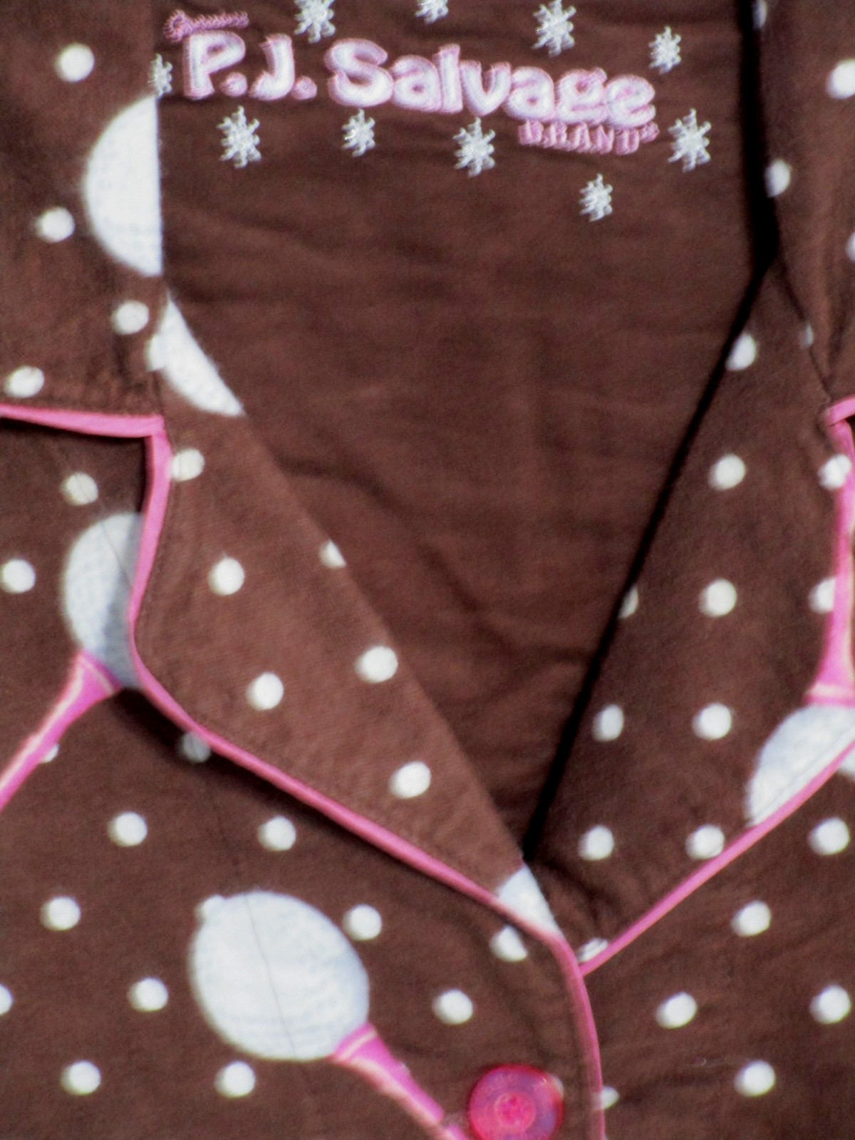 PJ SALVAGE 100% COTTON FLANNEL PAJAMA SET  BROWN/ MULTI  GOLF THEME SZ. M NWT *