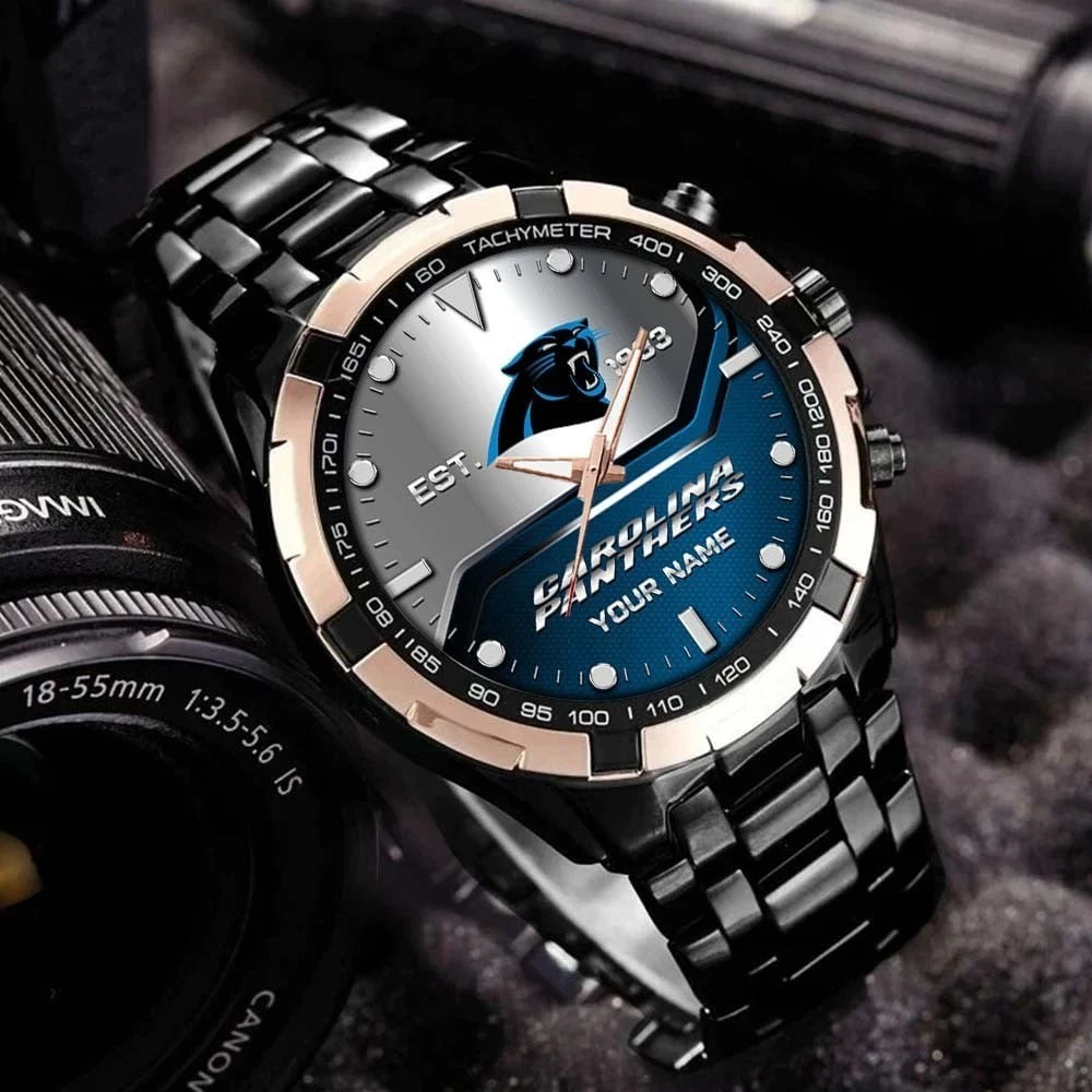 Personalized Carolina Football Pantherss Team Alloy Men Quartz Watch Gift