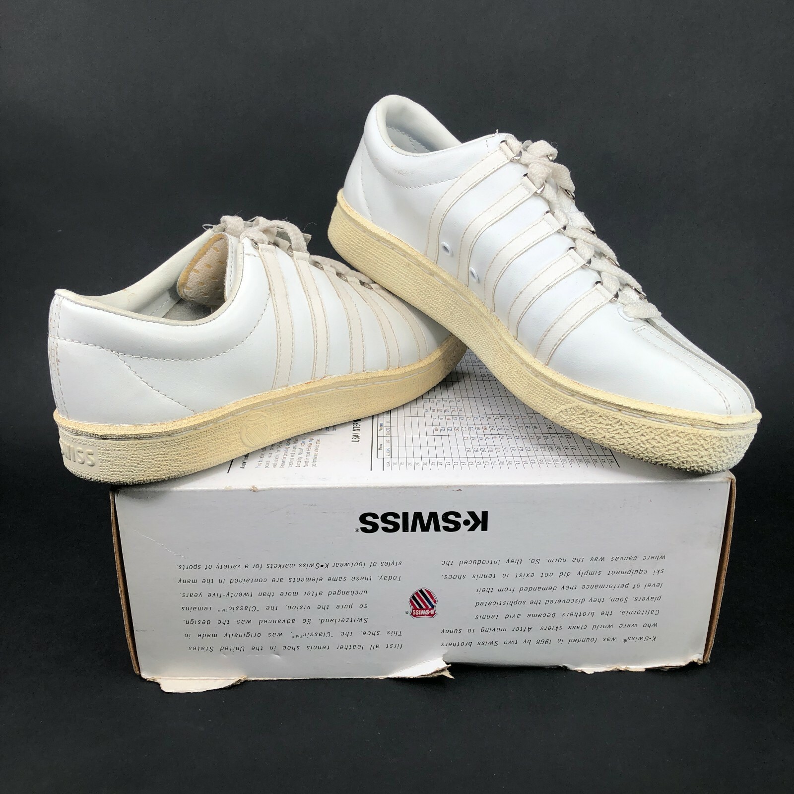 Womens K Swiss White Lozan Iii Leather Sneakers Mono Lace Up Us 7