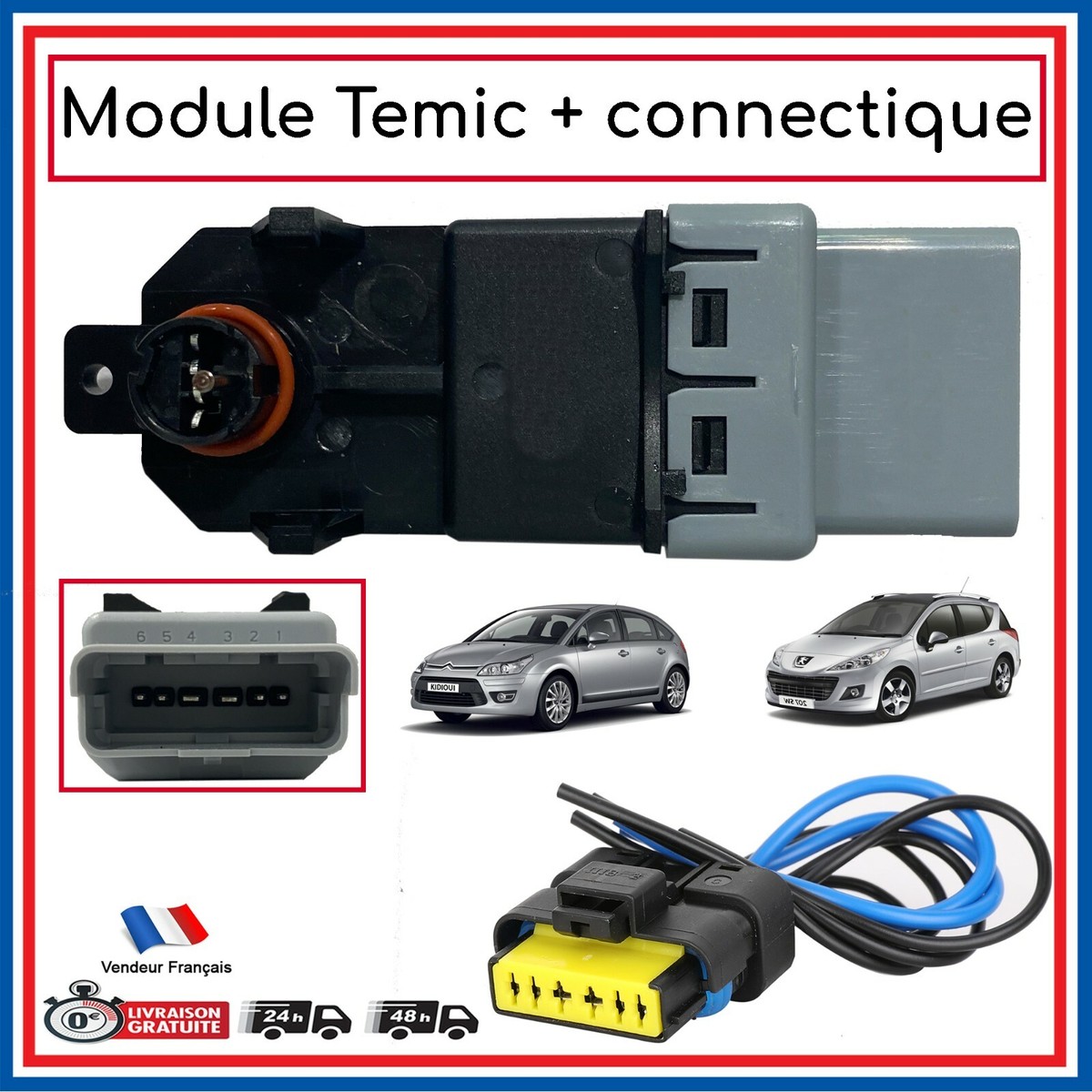 Kit Lève-vitre électrique TEMIC – Pour Peugeot, Citroën – Garantie 2 Ans – Neuf
