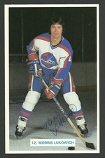 Morris Lukowich Winnipeg Jets Team Issued Signed Hockey Postcard