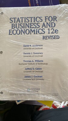 Statistics for Business and Economics 11th Edition Revised: Anderson, Sweeney