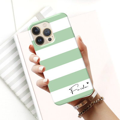 Personalisierte Handyhülle Pastell Name Silikon Cover für iPhone 11 12 13 16 15 14