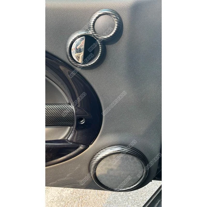 Cubierta de anillo de altavoz abridor de puerta de aspecto de carbono para Mini Cooper R50 R52 R53 Foto 2 de 4