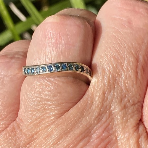 14KT WG LADIES NEW NOS 1/2CT TW ENHANCED BLUE DIAMOND SWIRL BAND GVT1-6 - Picture 9 of 12