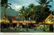 Evening at the International Market Place, Waikiki, Honolulu, Hawaii Postcard