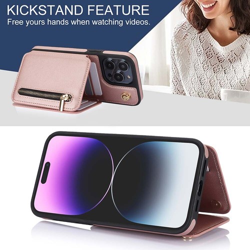 PU Leder Hülle mit Crossbody Handykette Wallet Cover für iPhone 15 Pro Max 14 13 - Zdjęcie 43 z 59