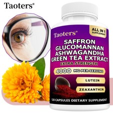 Saffron Supplement 100mg With Ashwagandh - Boosts Energy And Mood Support