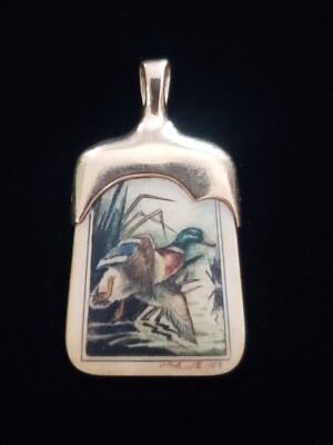 DUCK PENDANT 14K ESTATE JEWELRY YELLOW GOLD 14KT HANDMADE COLLECTIBLE 