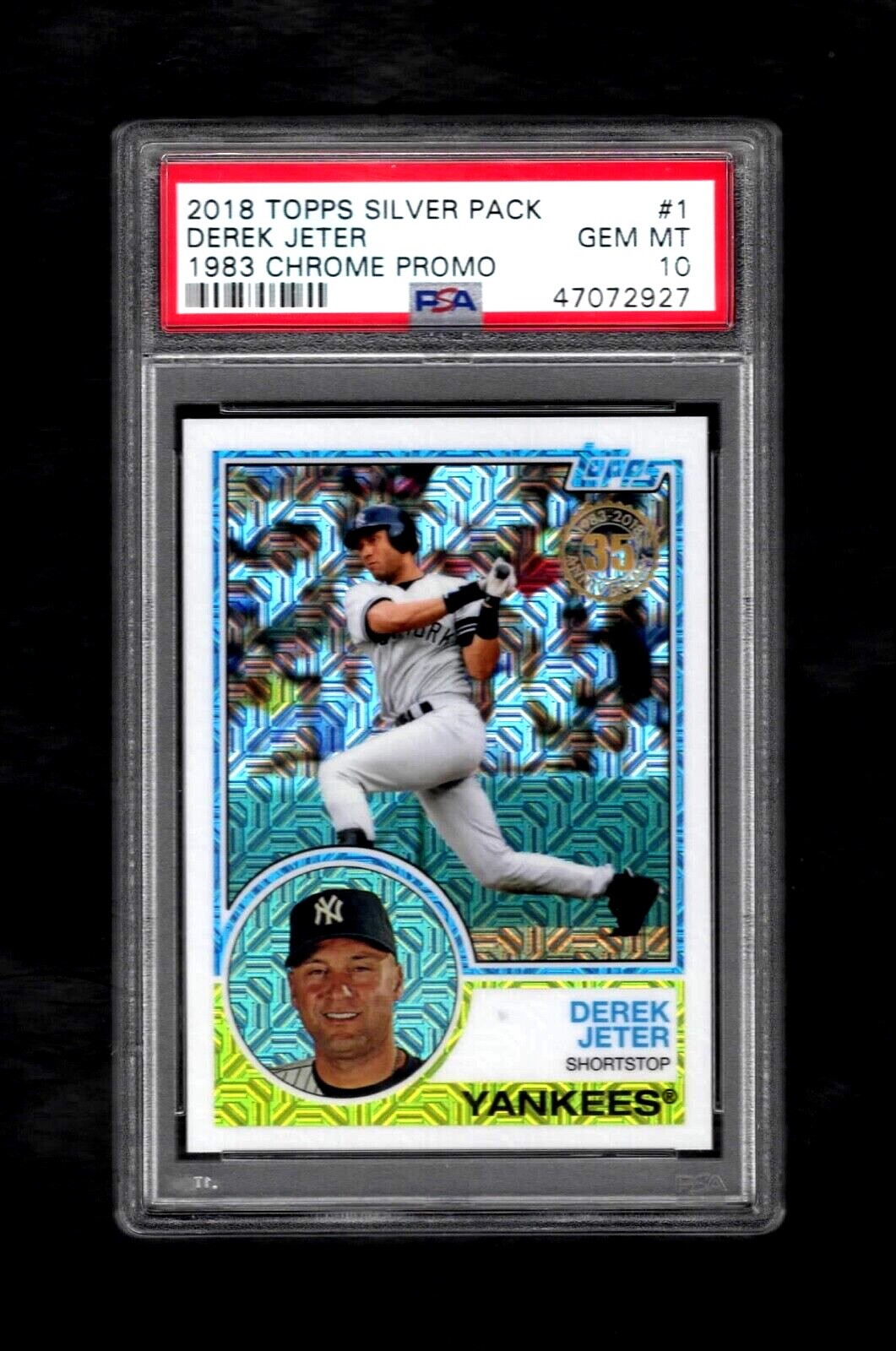 2018 Topps Silver Pack #1 DEREK JETER HOF 1983 Chrome Promo PSA 10 GEM MINT