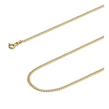 Wellingsale 14k Two Tone Gold Solid 2mm Cuban Curb Pave Chain Necklace