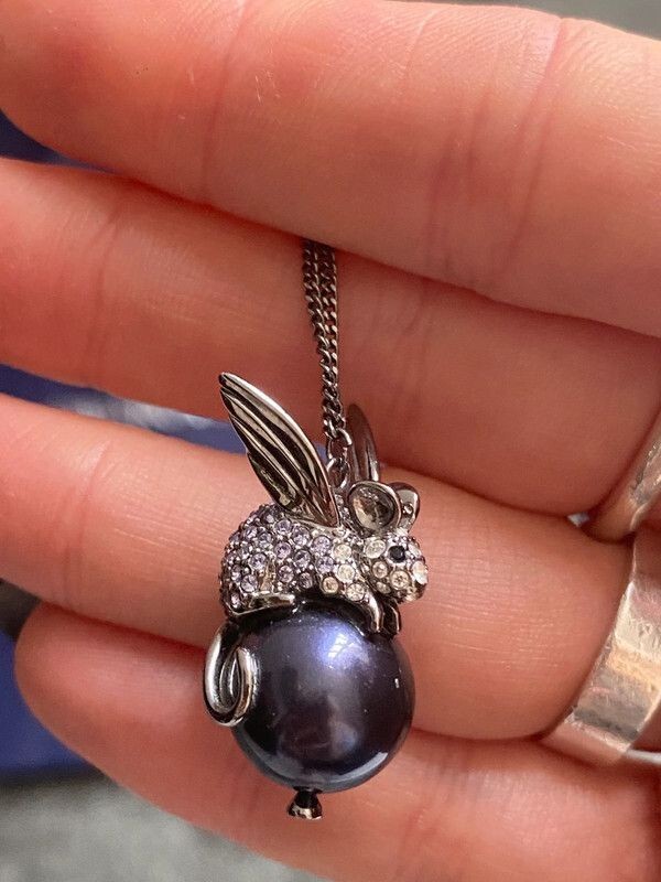 Collier Swarovski Angel Mouse en cristal et perle blanche pour femme