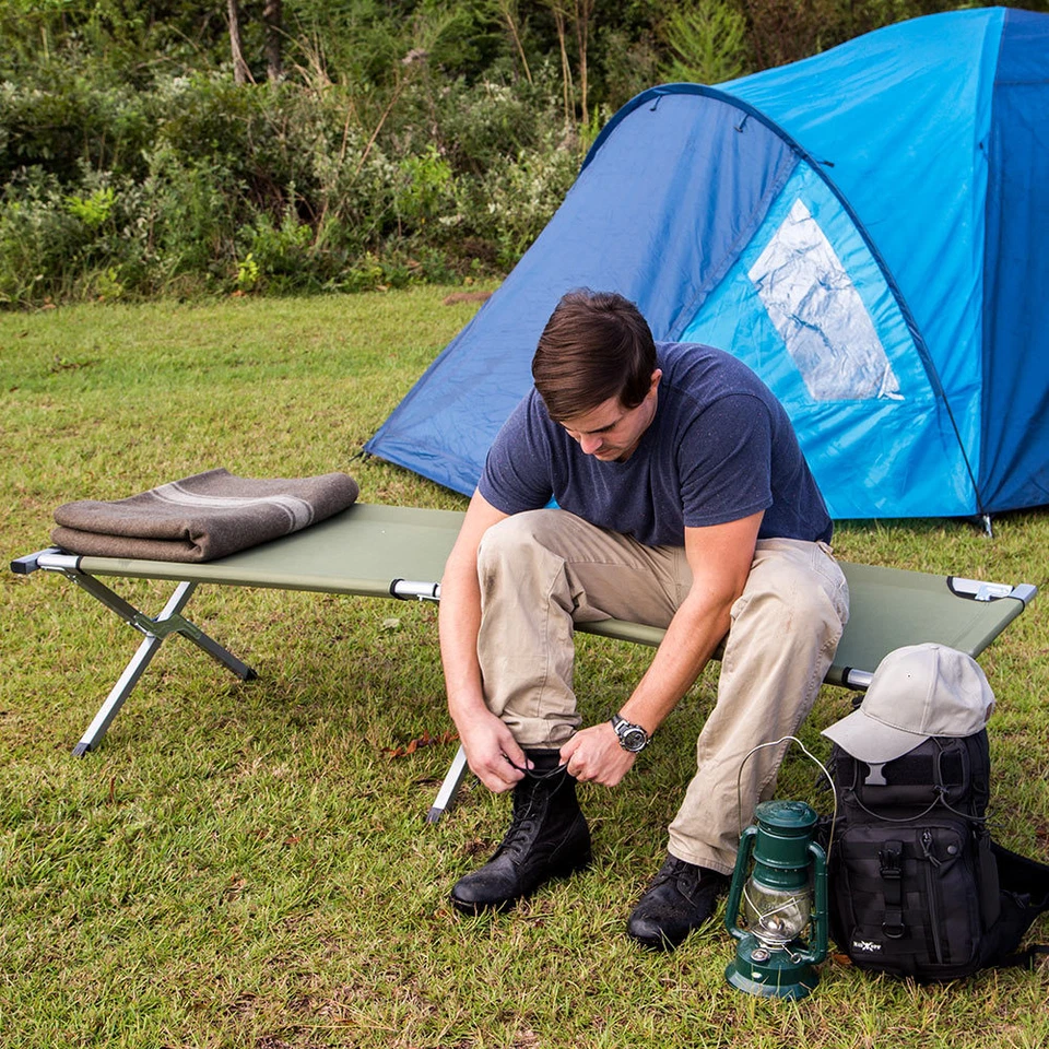 Cama de Camping Compacta Plegable Exterior Portátil Militar Cuna Dormir Senderismo Viaje Foto 3 de 3