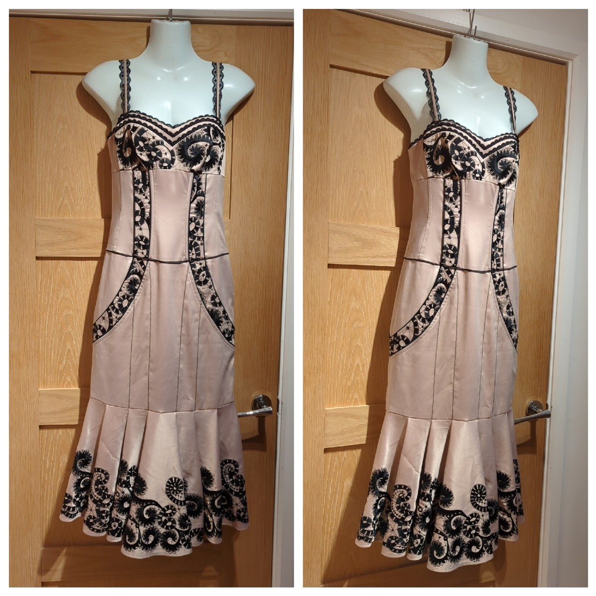 chinese dress ladies Women Size 6 Karen Millen Dusty Pink Lace, Embroidered Sheath Dress – VIDA  STYLE SHOP main image 1