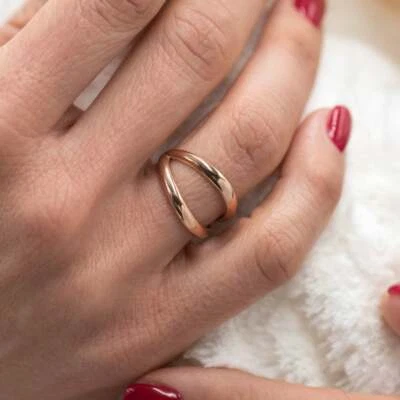 Gold Goldring mit Öffnung 585er 14K Zart Ehering Statement Ringe Gelbgold Kreis - Bild 1 von 4