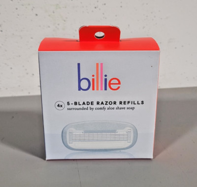 Billie Razor Refill Cartridge - 5 Blade Razor Refills (4 Refills) w/ Aloe Soap