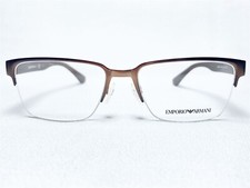 NEW Emporio Armani EA1055 3164 Men's Brown Half Rim Eyeglasses Frames 53/17 140