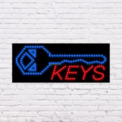 LED Keys | Light-up Sign | 27''W x 11''H x 1''D