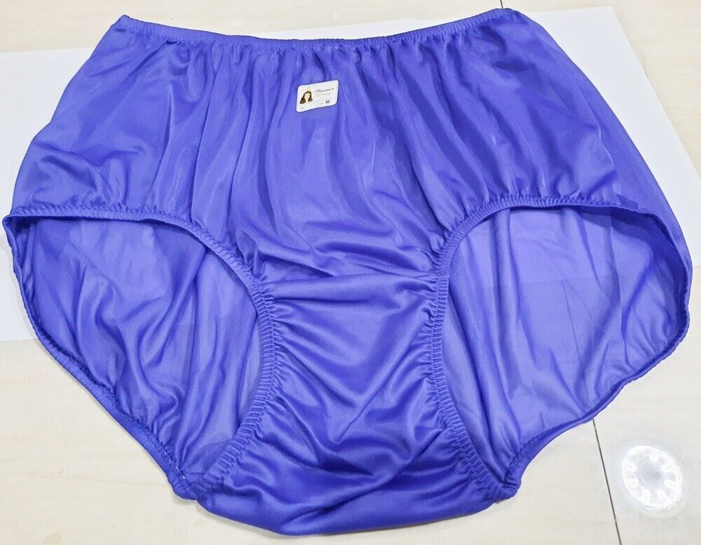 Size 5XL Vintage Style Women Big Granny Underwear Nylon Thai Panties Soft  Briefs