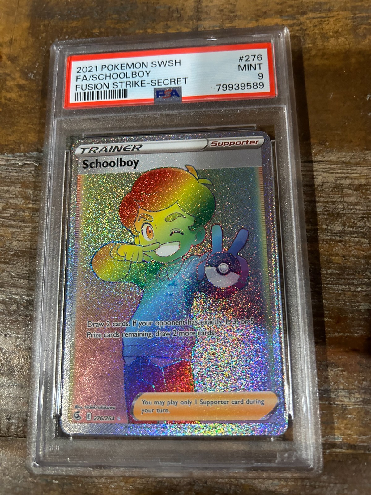 POKEMON 2021 Fusion Strike Secret Rare Trainer FA SCHOOLBOY #276 PSA 9 Mint 2
