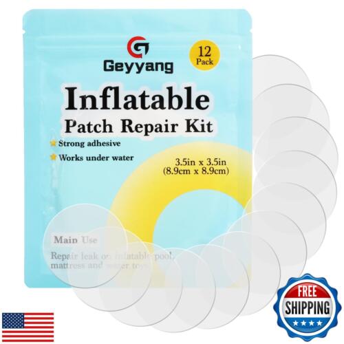 GEYYANG 12PCS Inflatable Patch Repair Kit,Air Mattress Patch Kit,Waterproof T