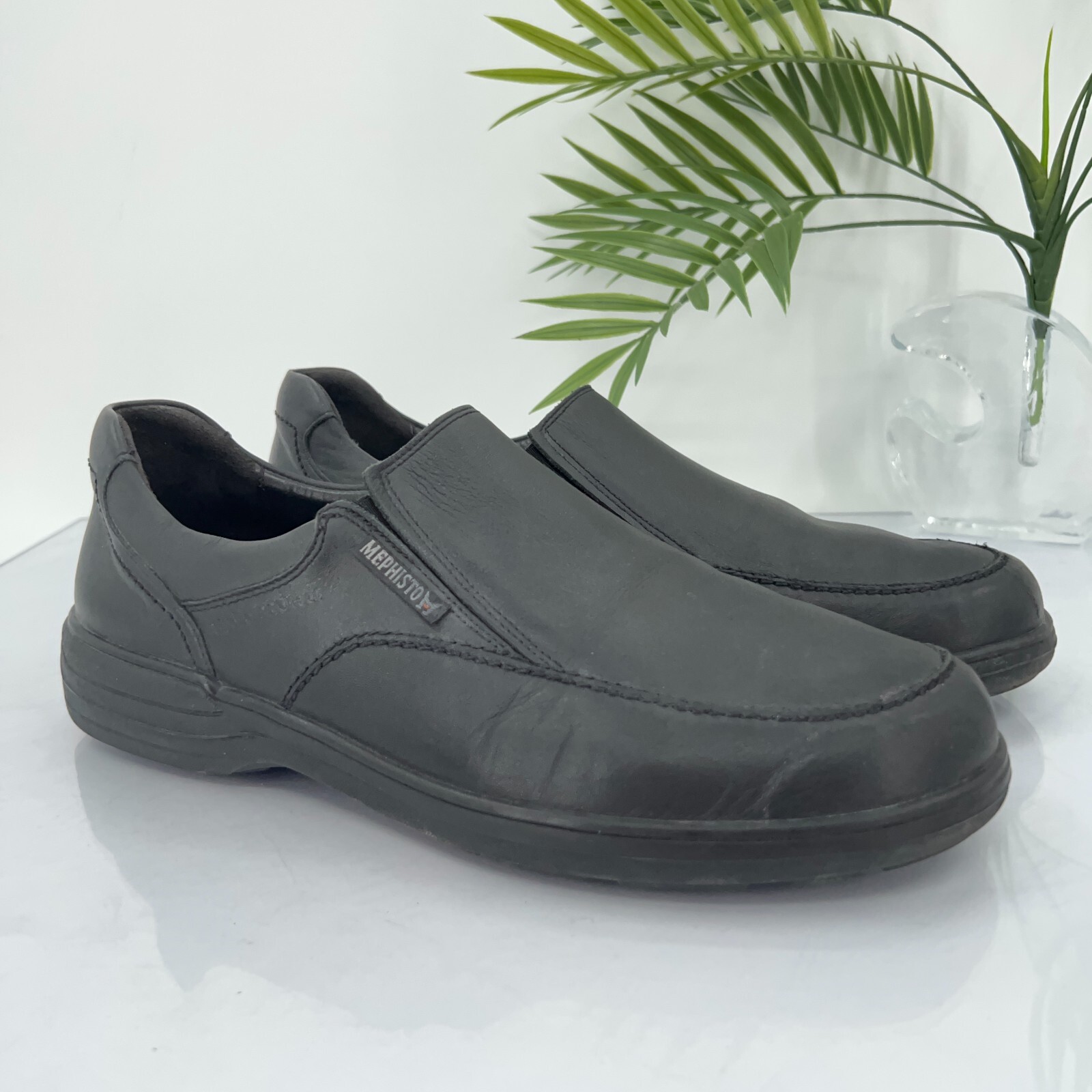 SAOLA Mocassino uomo Mephisto Davy slip on taglia 10 comodo lusso suola pelle nera