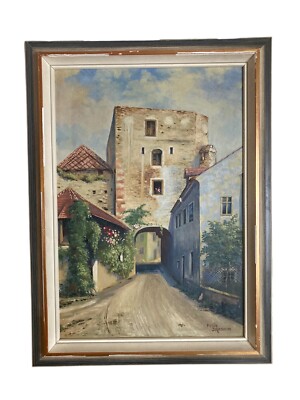 Stadttor Dürnstein Wachau Gemälde Original 1942 Signiert Felix Schramm MELK-WIEN