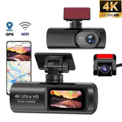Dashcam 4K WIFI Front and Rear 3 Channel Car Dvr Dash Cam Video Recorder