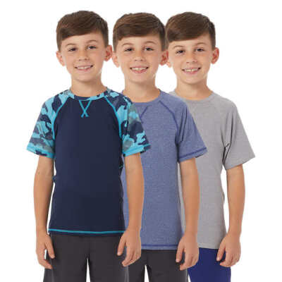 T-shirt Gymgo / Gymboree Garçon Taille 7-8 - Manches Raglan Bleu Marine - Quick Dri - Occasion TB