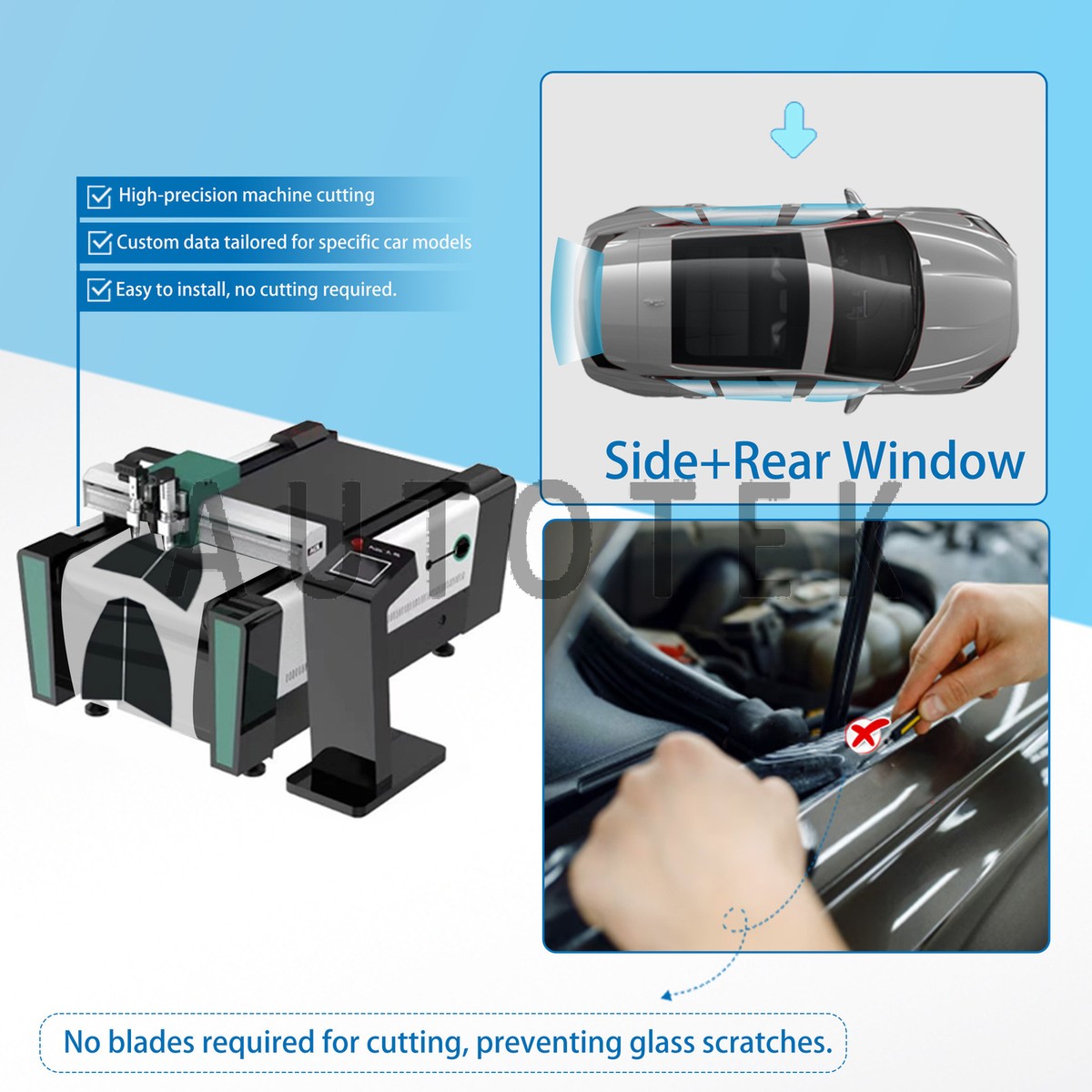 Silver Window Tint Pre-Cut Window Tint Film For Chevrolet Silverado 2500 – All Sides, Multiple Darkness Shades Color Window Tint - Foto 7